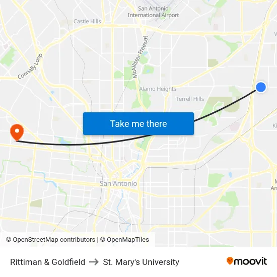 Rittiman & Goldfield to St. Mary's University map