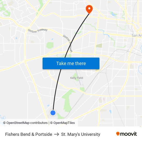 Fishers Bend & Portside to St. Mary's University map