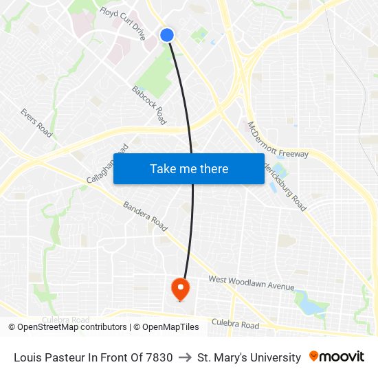 Louis Pasteur In Front Of 7830 to St. Mary's University map