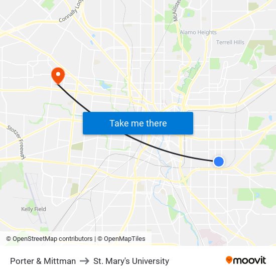 Porter & Mittman to St. Mary's University map