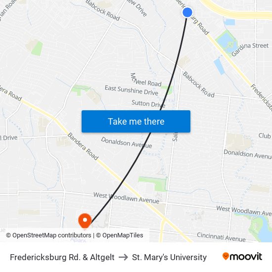 Fredericksburg Rd. & Altgelt to St. Mary's University map