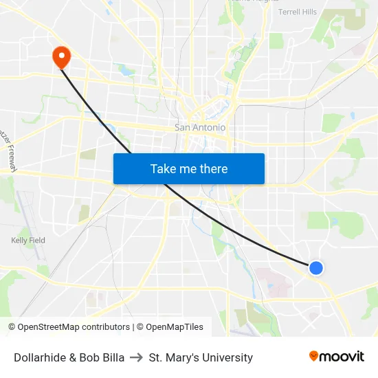 Dollarhide & Bob Billa to St. Mary's University map