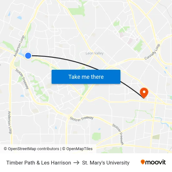 Timber Path & Les Harrison to St. Mary's University map