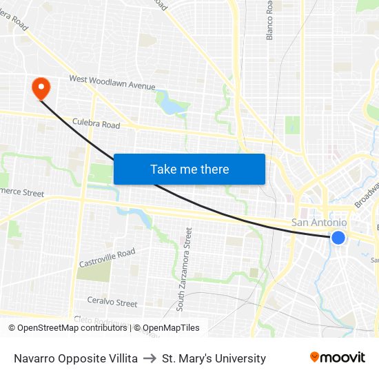 Navarro Opposite Villita to St. Mary's University map