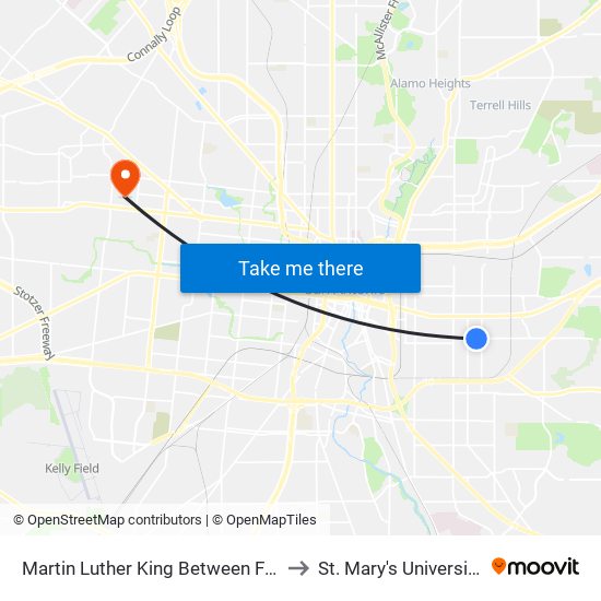 Martin Luther King Between Fer to St. Mary's University map