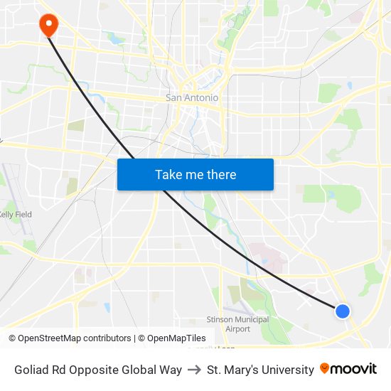 Goliad Rd Opposite Global Way to St. Mary's University map