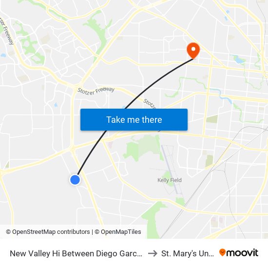 New Valley Hi Between Diego Garcia & Ray Ellison to St. Mary's University map