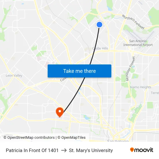 Patricia In Front Of 1401 to St. Mary's University map