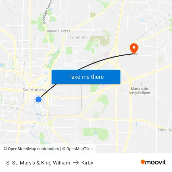 S. St. Mary's & King William to Kirby map