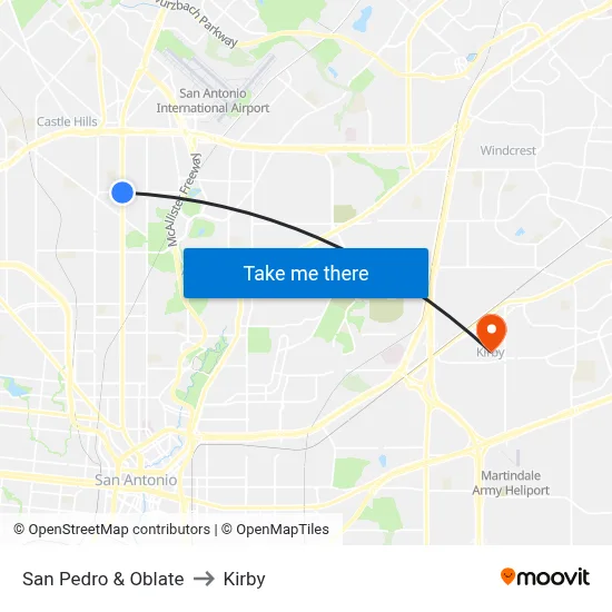 San Pedro & Oblate to Kirby map