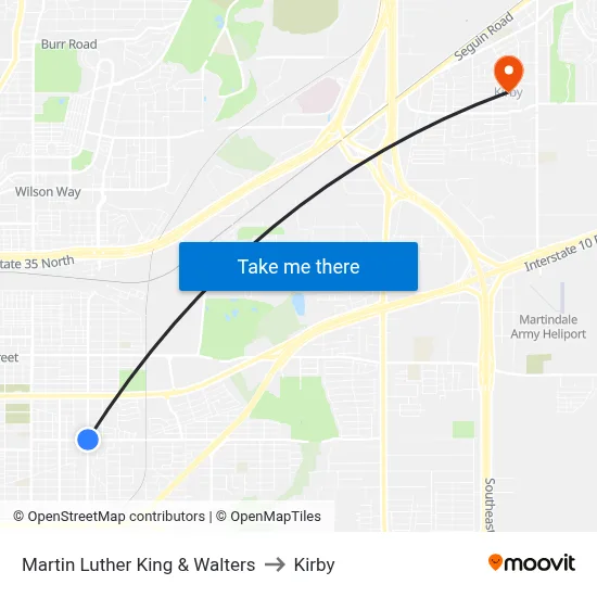 Martin Luther King & Walters to Kirby map