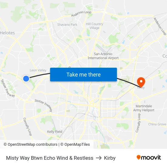 Misty Way Btwn Echo Wind & Restless to Kirby map
