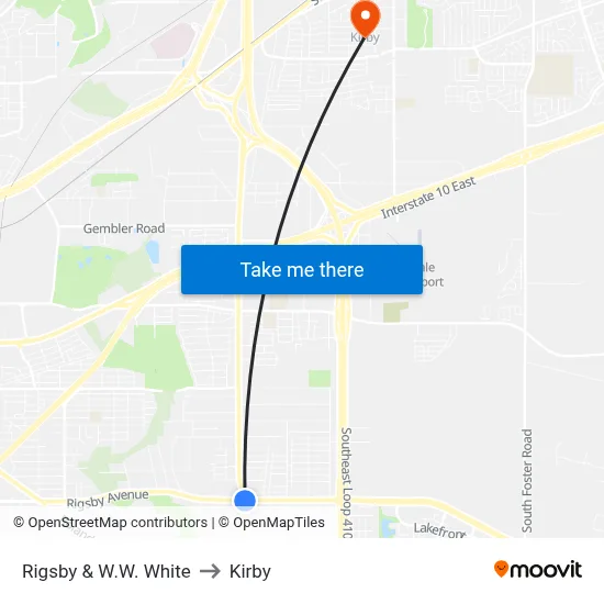 Rigsby & W.W. White to Kirby map