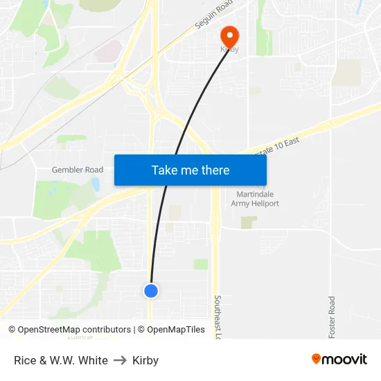 Rice & W.W. White to Kirby map