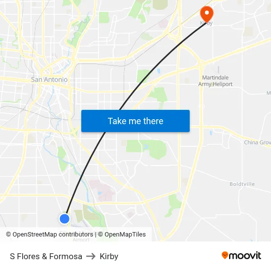 S Flores & Formosa to Kirby map
