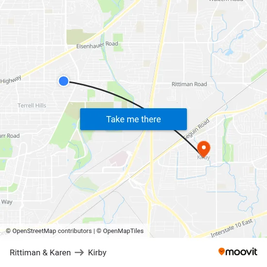 Rittiman & Karen to Kirby map