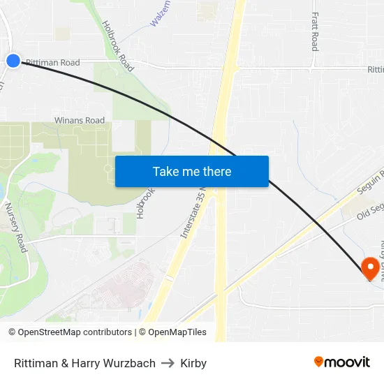 Rittiman & Harry Wurzbach to Kirby map