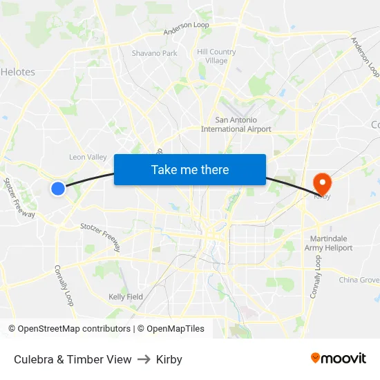 Culebra & Timber View to Kirby map