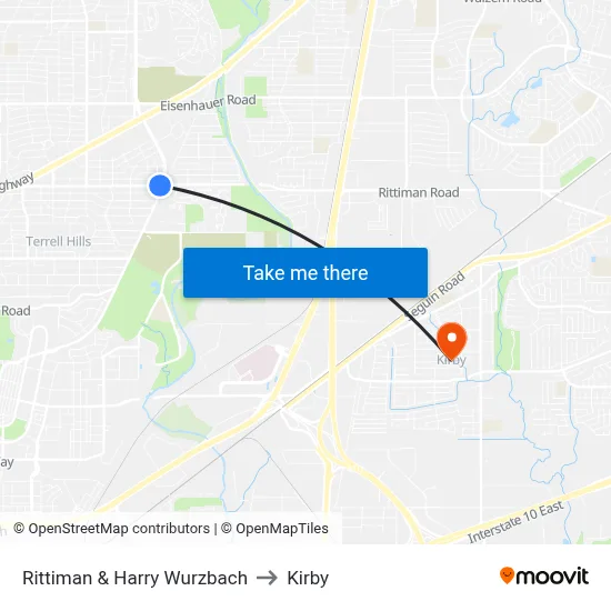 Rittiman & Harry Wurzbach to Kirby map