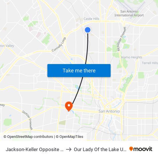 Jackson-Keller Opposite Shalimar to Our Lady Of the Lake University map