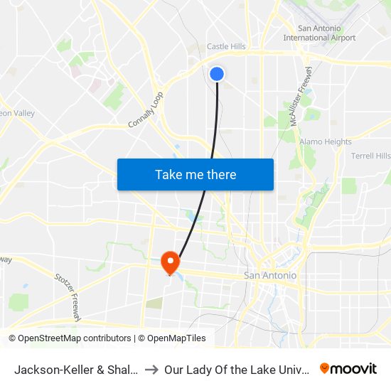 Jackson-Keller & Shalimar to Our Lady Of the Lake University map