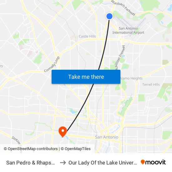 San Pedro & Rhapsody to Our Lady Of the Lake University map