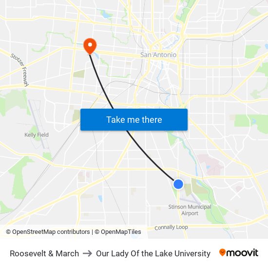 Roosevelt & March to Our Lady Of the Lake University map