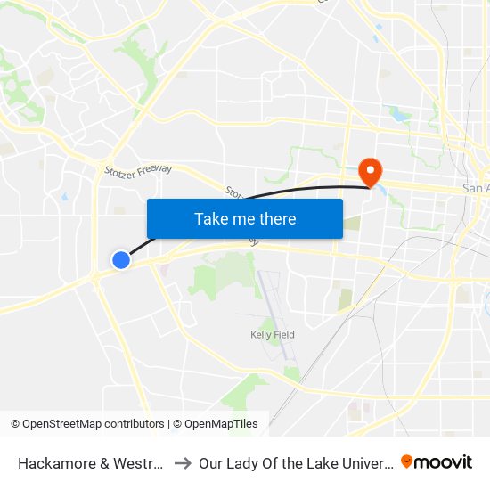 Hackamore & Westrock to Our Lady Of the Lake University map