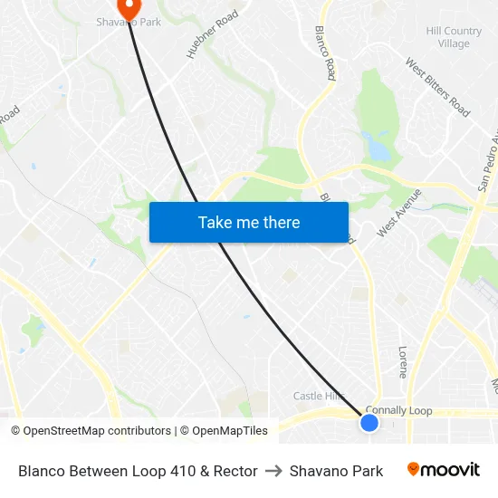 Blanco Between Loop 410 & Rector to Shavano Park map