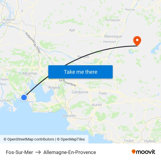Fos-Sur-Mer to Allemagne-En-Provence map