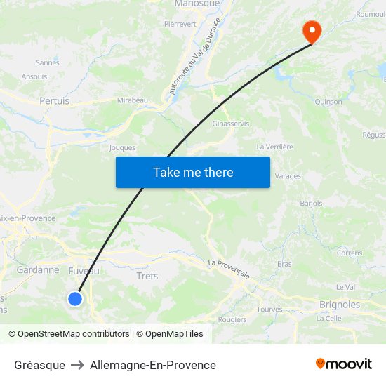 Gréasque to Allemagne-En-Provence map