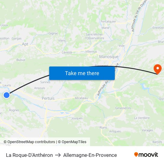 La Roque-D'Anthéron to Allemagne-En-Provence map
