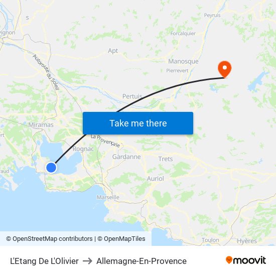 L'Etang De L'Olivier to Allemagne-En-Provence map