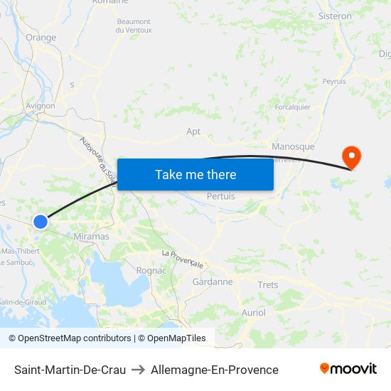Saint-Martin-De-Crau to Allemagne-En-Provence map