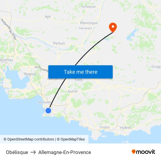 Obélisque to Allemagne-En-Provence map