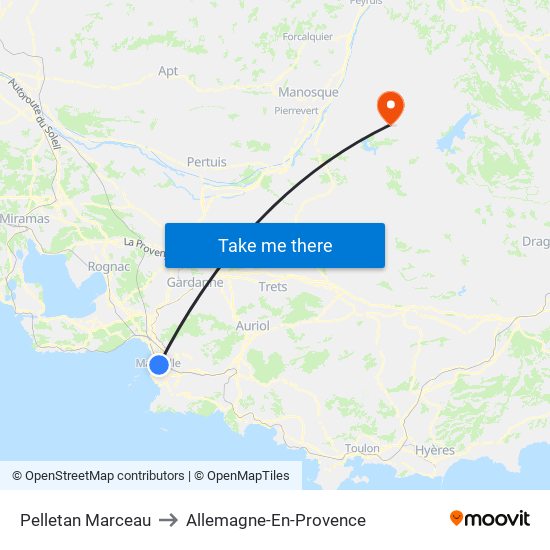 Pelletan Marceau to Allemagne-En-Provence map