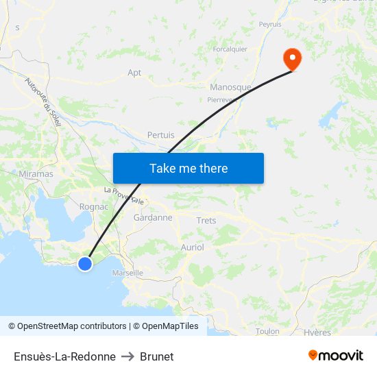 Ensuès-La-Redonne to Brunet map