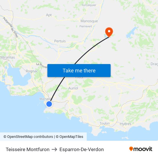 Teisseire Montfuron to Esparron-De-Verdon map