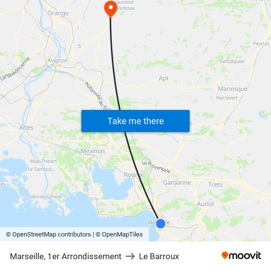 Marseille, 1er Arrondissement to Le Barroux map