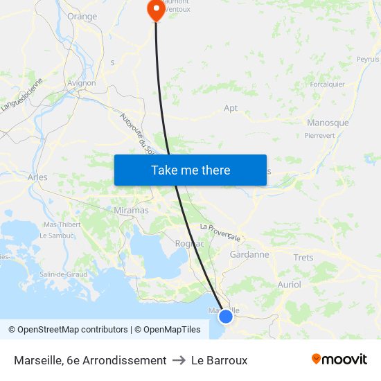 Marseille, 6e Arrondissement to Le Barroux map