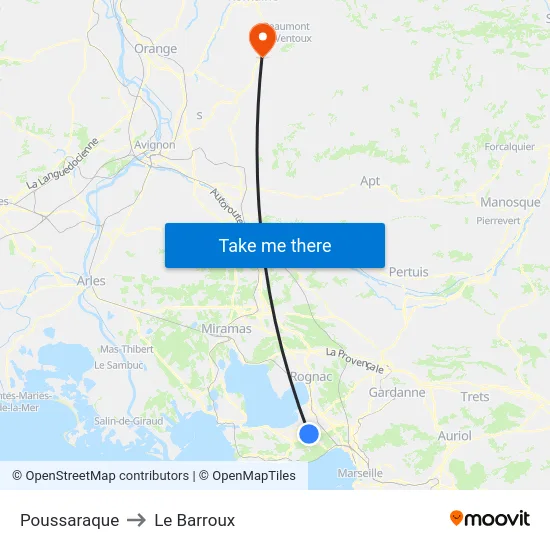 Poussaraque to Le Barroux map
