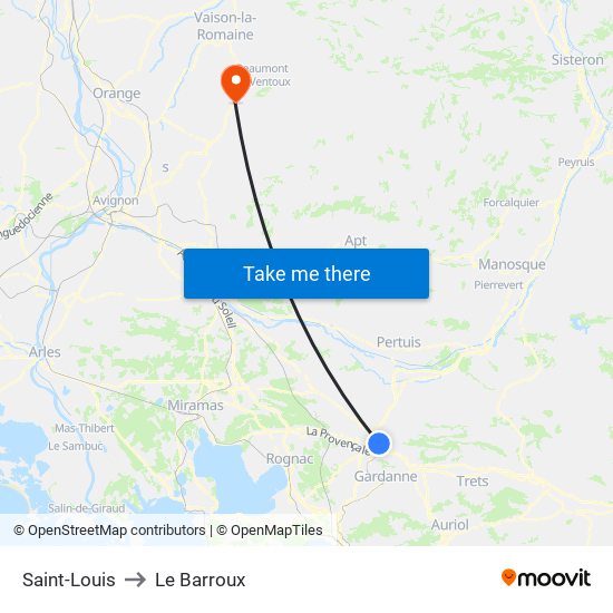 Saint-Louis to Le Barroux map