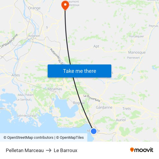 Pelletan Marceau to Le Barroux map