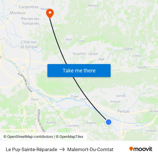 Le Puy-Sainte-Réparade to Malemort-Du-Comtat map