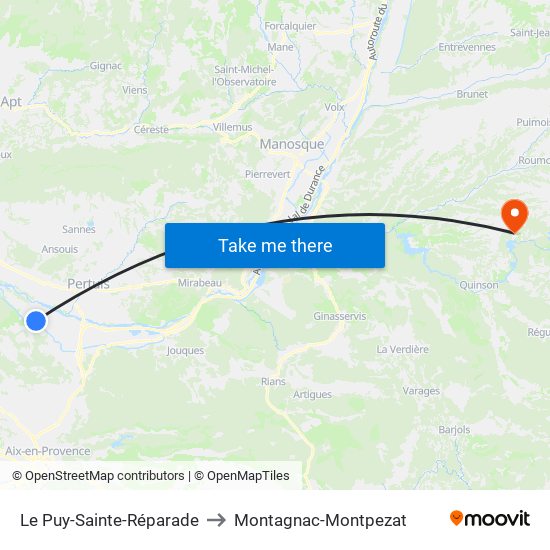 Le Puy-Sainte-Réparade to Montagnac-Montpezat map