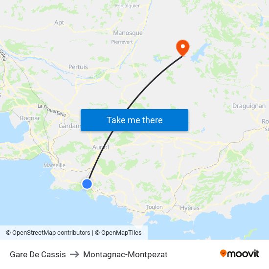 Gare De Cassis to Montagnac-Montpezat map