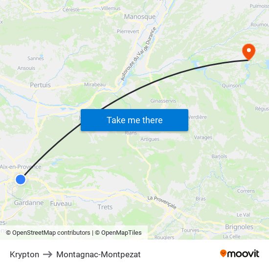 Krypton to Montagnac-Montpezat map