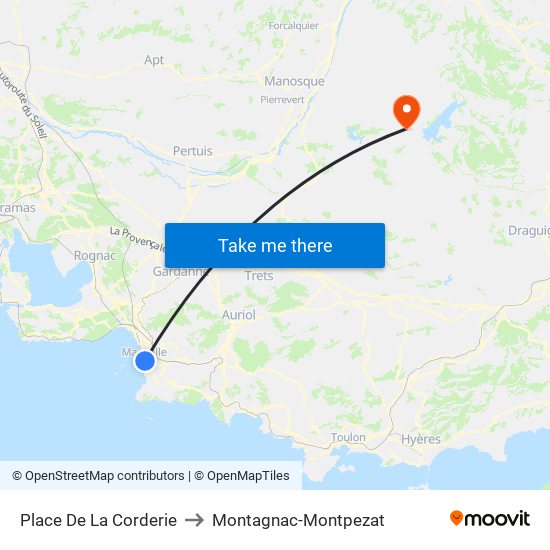 Place De La Corderie to Montagnac-Montpezat map