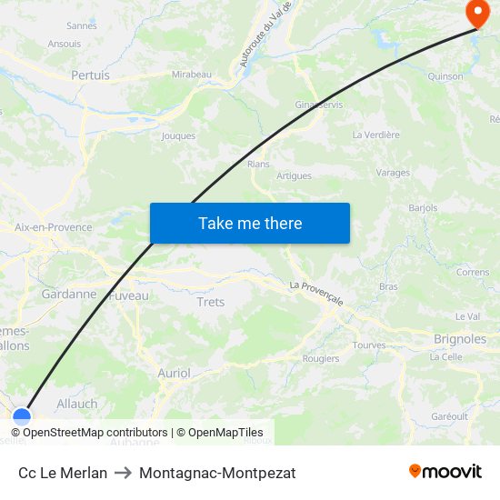 Cc Le Merlan to Montagnac-Montpezat map