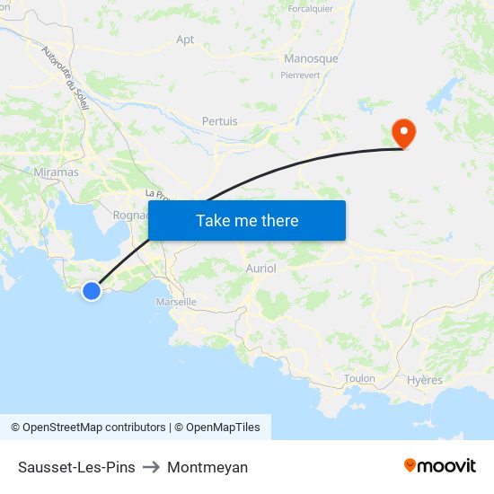 Sausset-Les-Pins to Montmeyan map